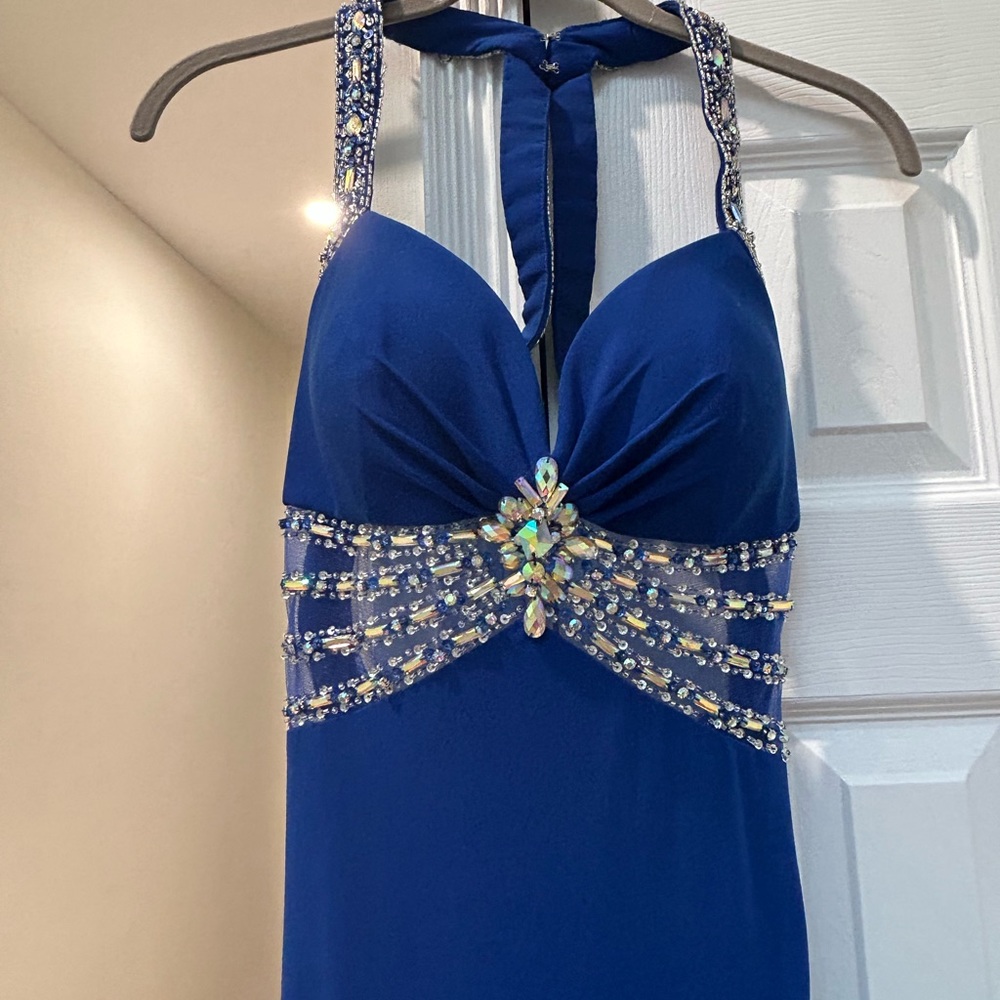 Stunning Tony Bowls Cobalt Blue Gown